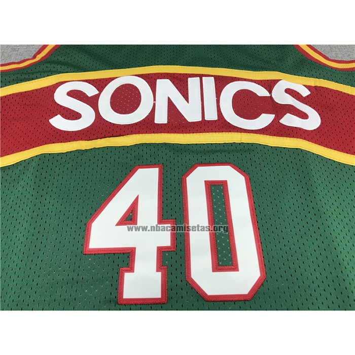 Camiseta Seattle SuperSonics Shawn Kemp NO 40 Mitchell & Ness 1994-95 Verde